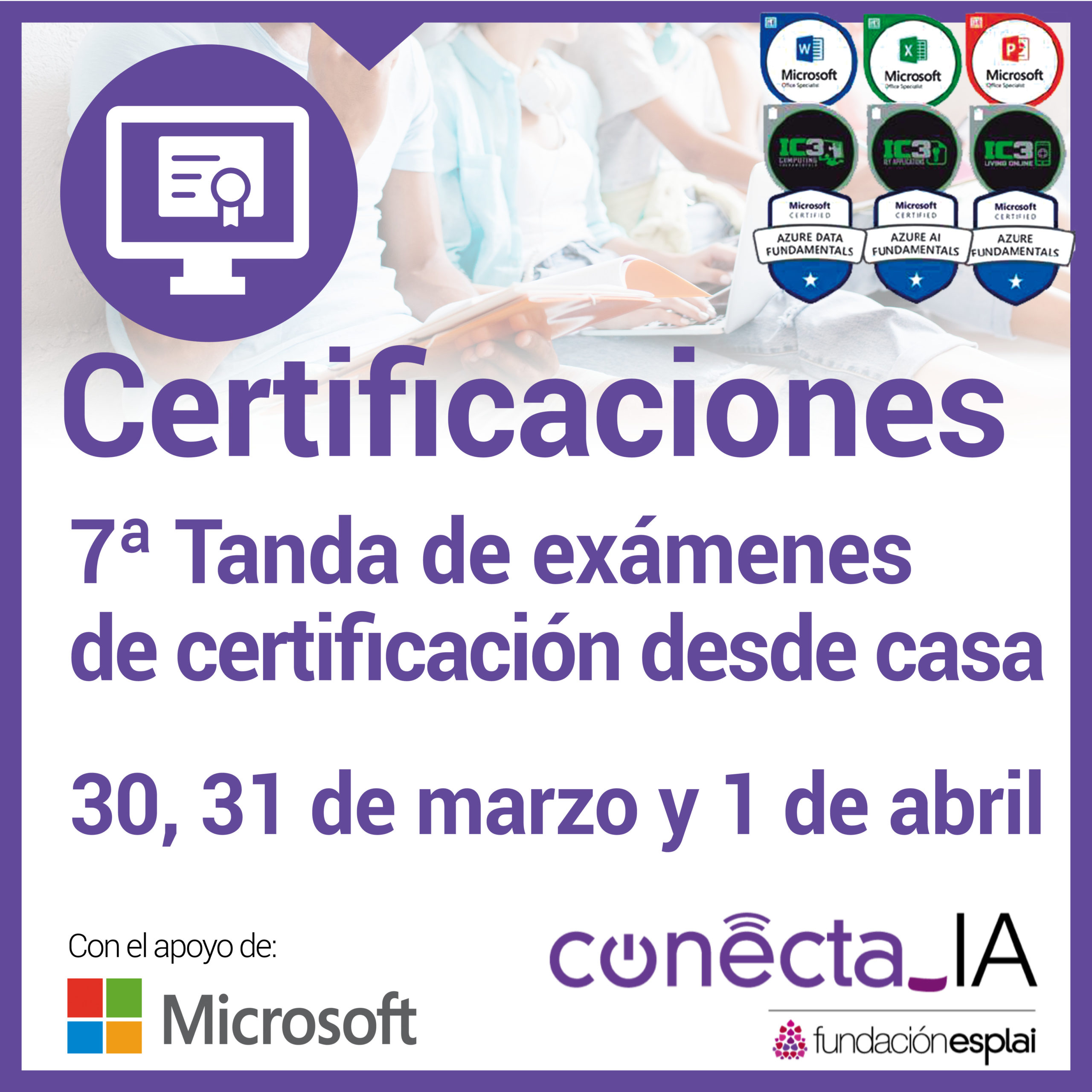 Fundación Esplai brinda una nueva oportunidad para certificarse en IC3, MOS y Azure